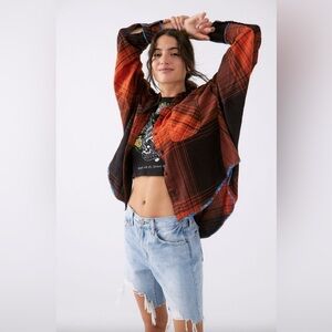 BDG Karl Slouchy Flannel Button-Down Shirt NWT